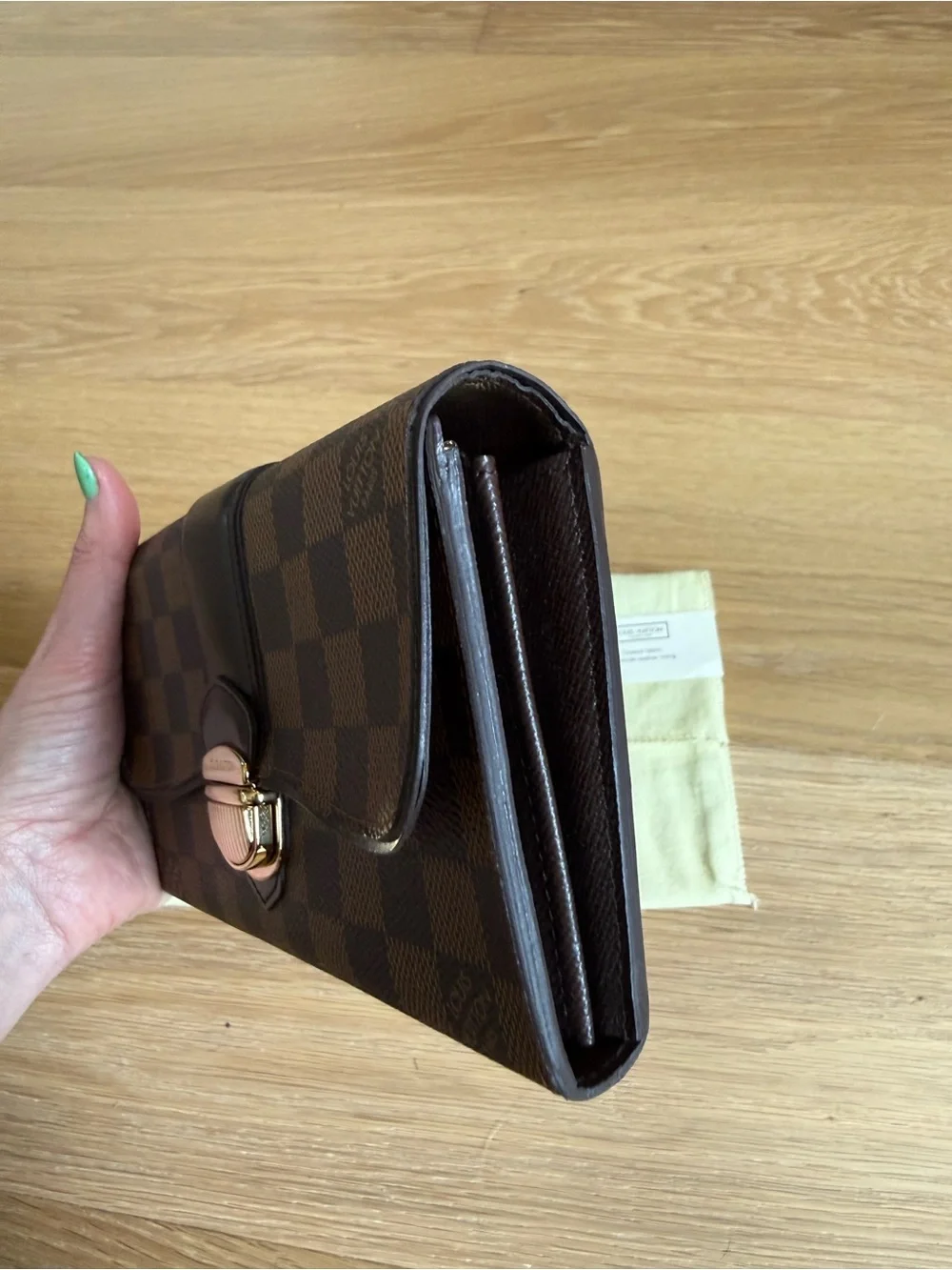 Louis Vuitton Brown Damier Ebene Portefeuille Sistina Wallet 2009